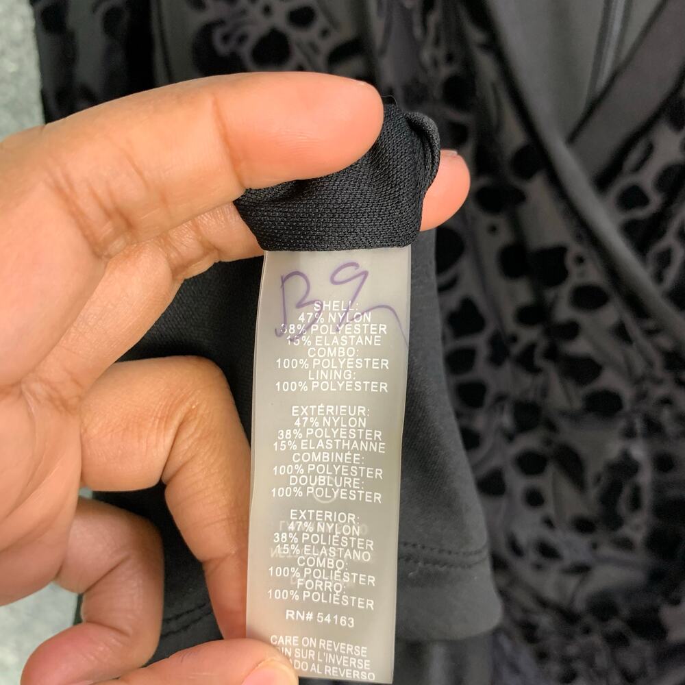 NEW Tommy Hilfiger Velvet Floral Dress Color Black Size 10‎ - Picture 12 of 13